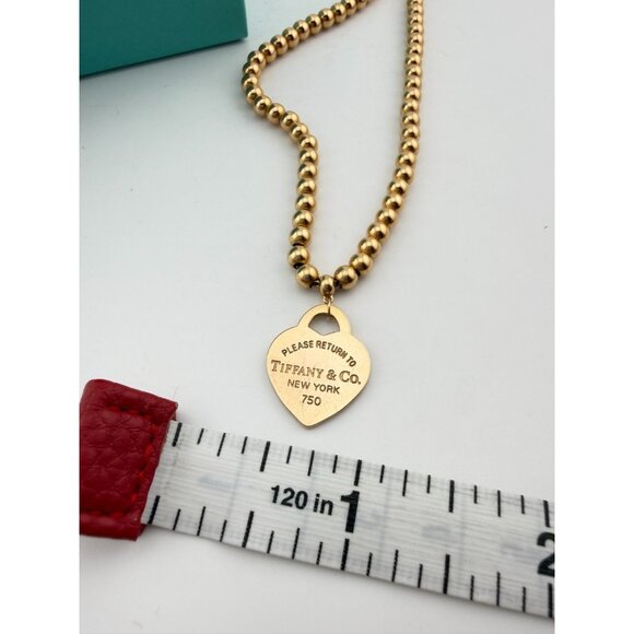 Return to Tiffany & Co. Mini Bead 18" Necklace 18k Rose Gold 21g Retired - Picture 5 of 10